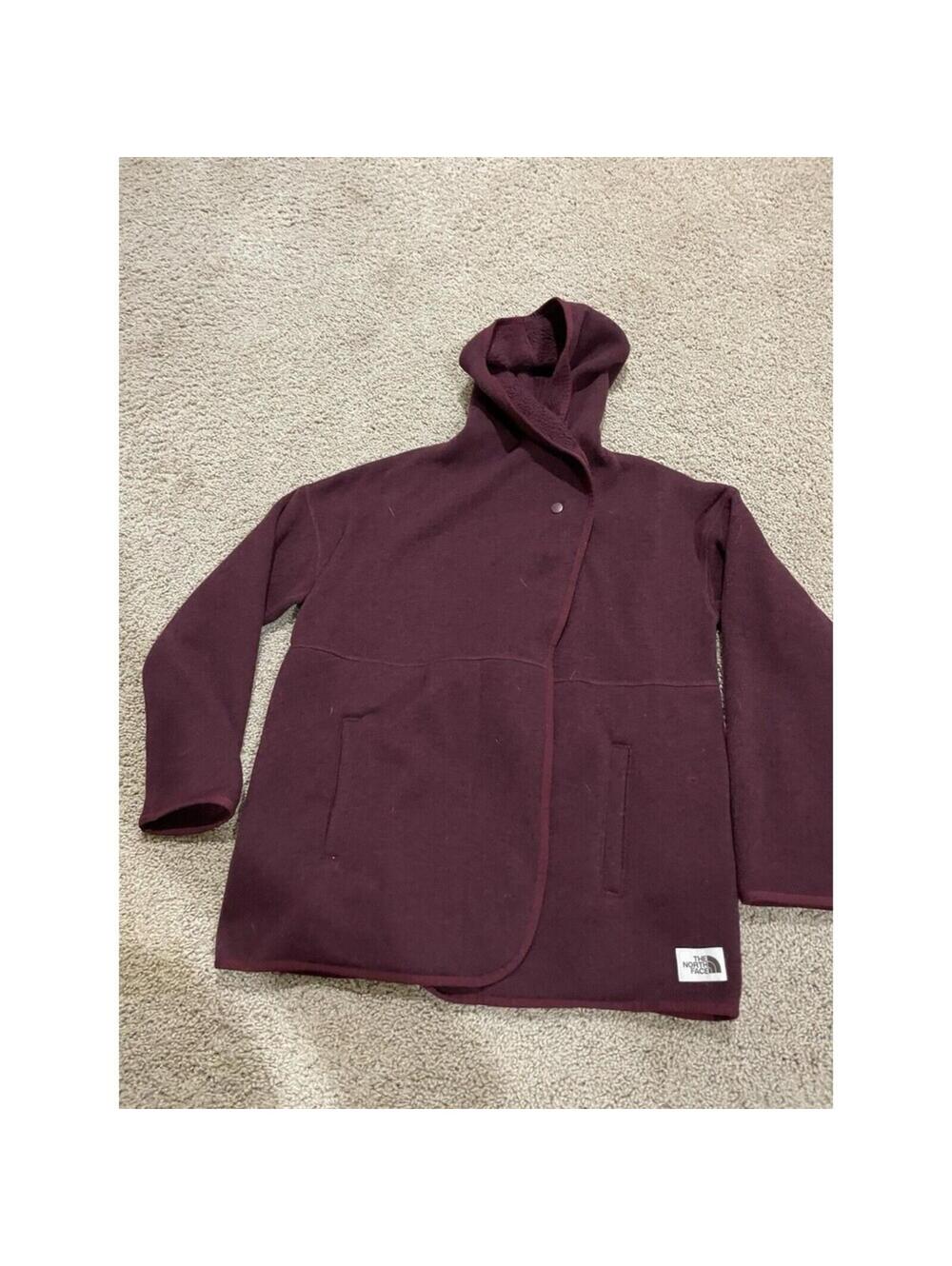 The North Face Women Crescent Wrap Hoodie Jacket Burgundy XS Xsmall Poncho Hoodi